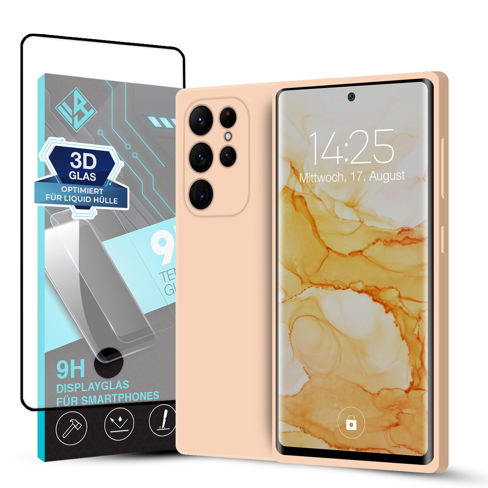 Tec-Expert Handyhülle SoftGrip Cover Hülle für Samsung Galaxy S22 Ultra, Handy Case Bumper integrierter Kameraschutz flexibel