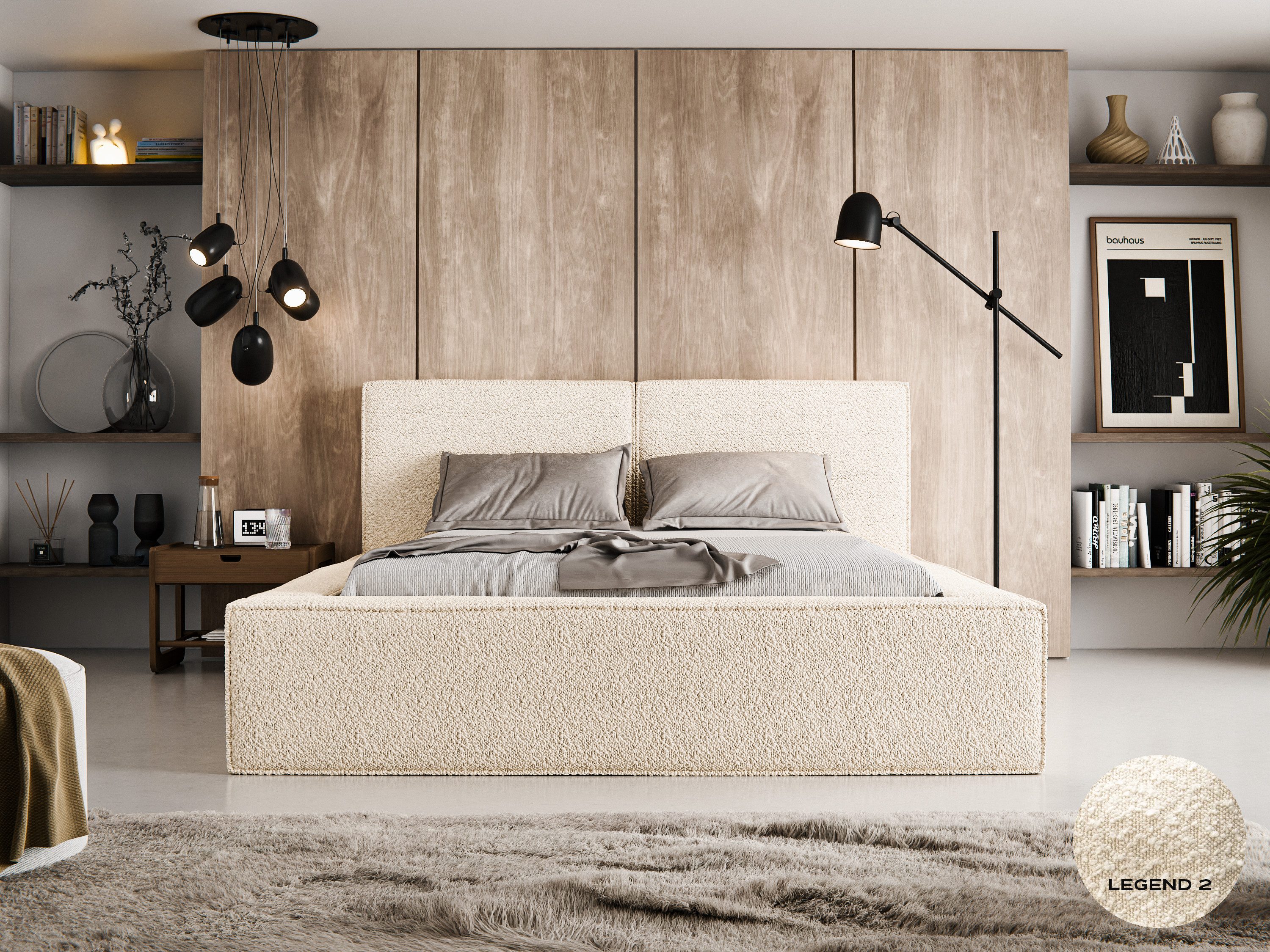 thematys Polsterbett mit Bettkasten, Stauraumbett, Bouclé günstig online kaufen