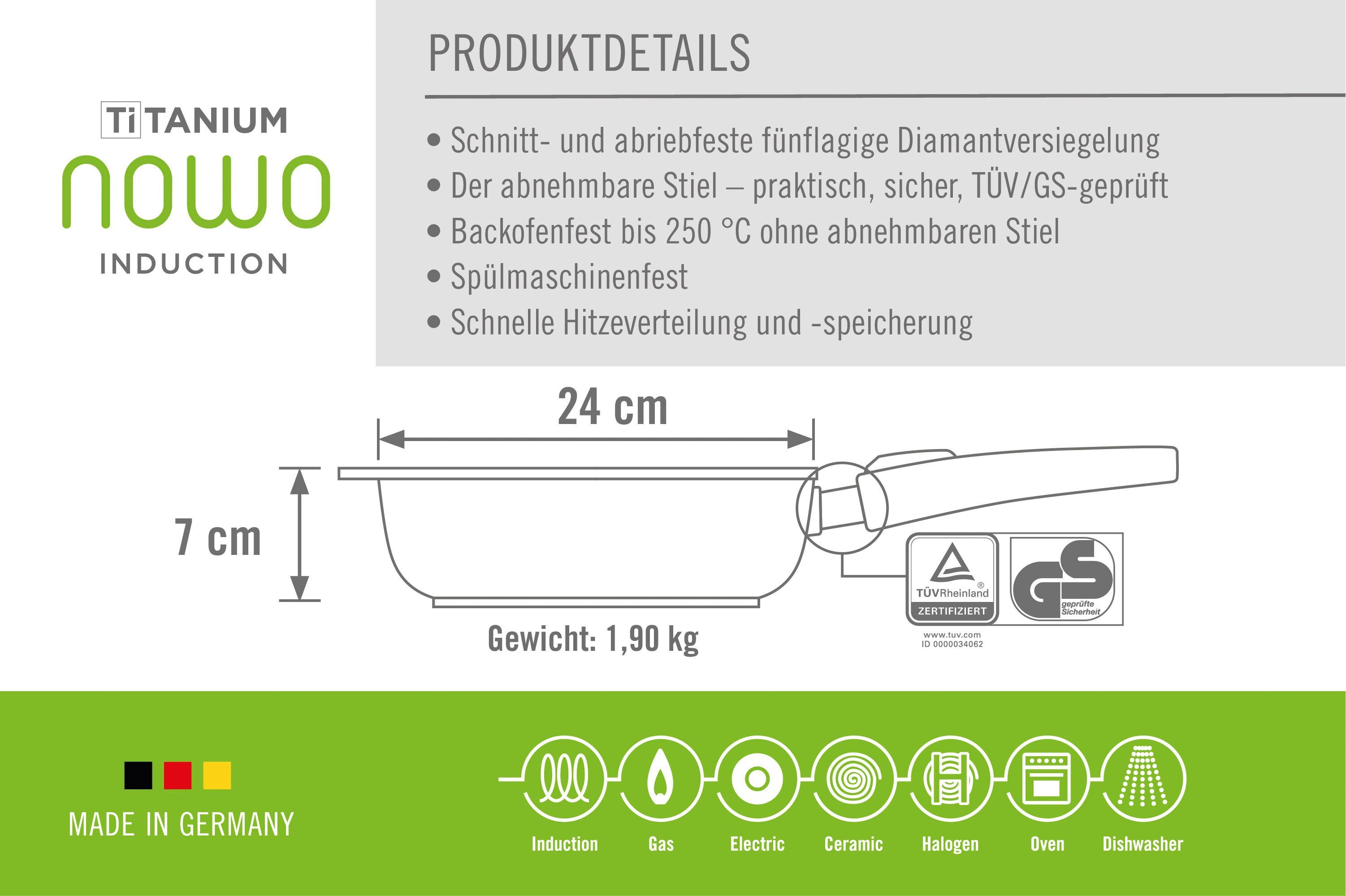 WOLL Bratpfanne MADE IN GERMANY - Nowo Titanium, Aluminiumguss (1-tlg), Induktion – Bild 4 von 5
