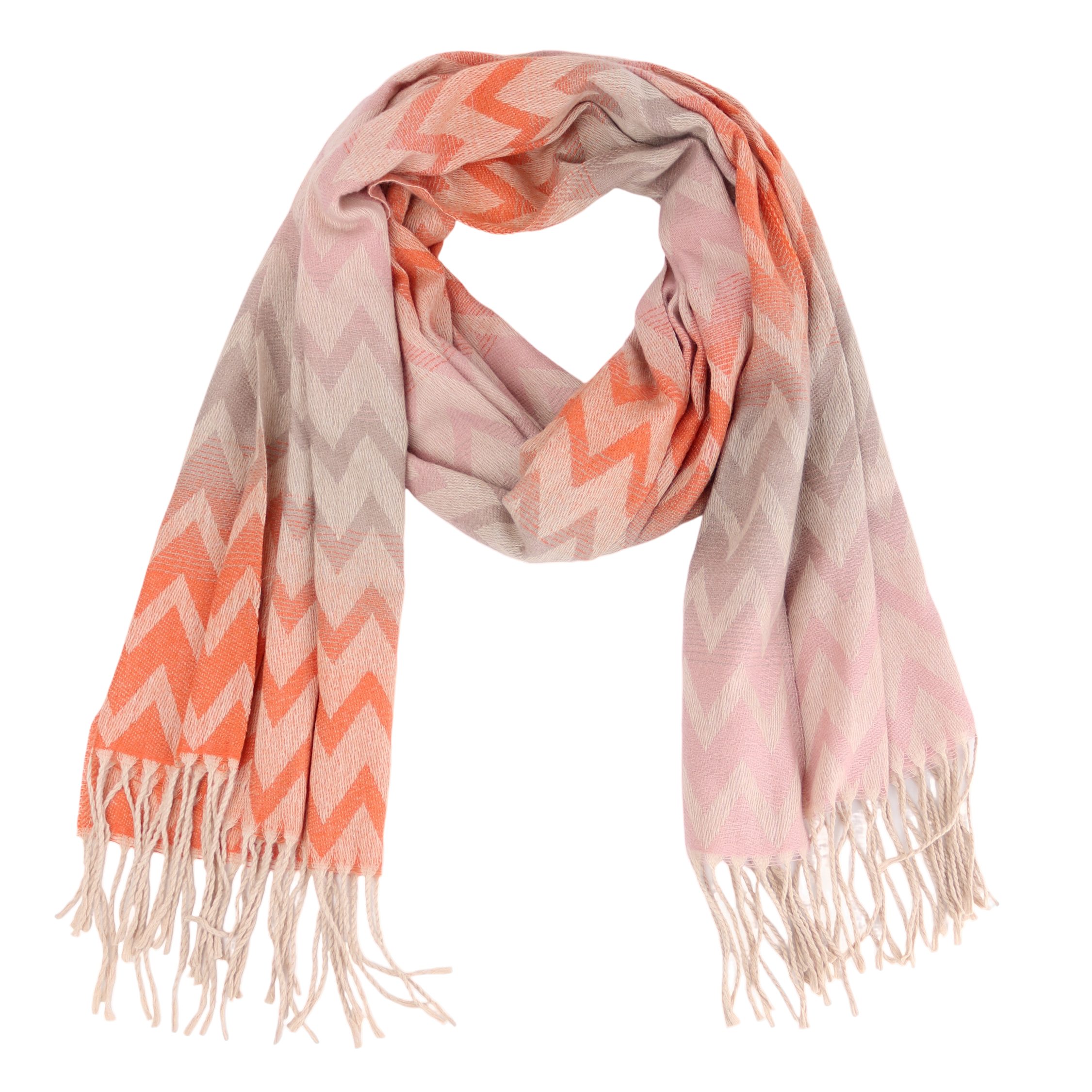 MIRROSI Modeschal weicher und warmer Schal Wellen Muster mit Fransen, 70x18 günstig online kaufen