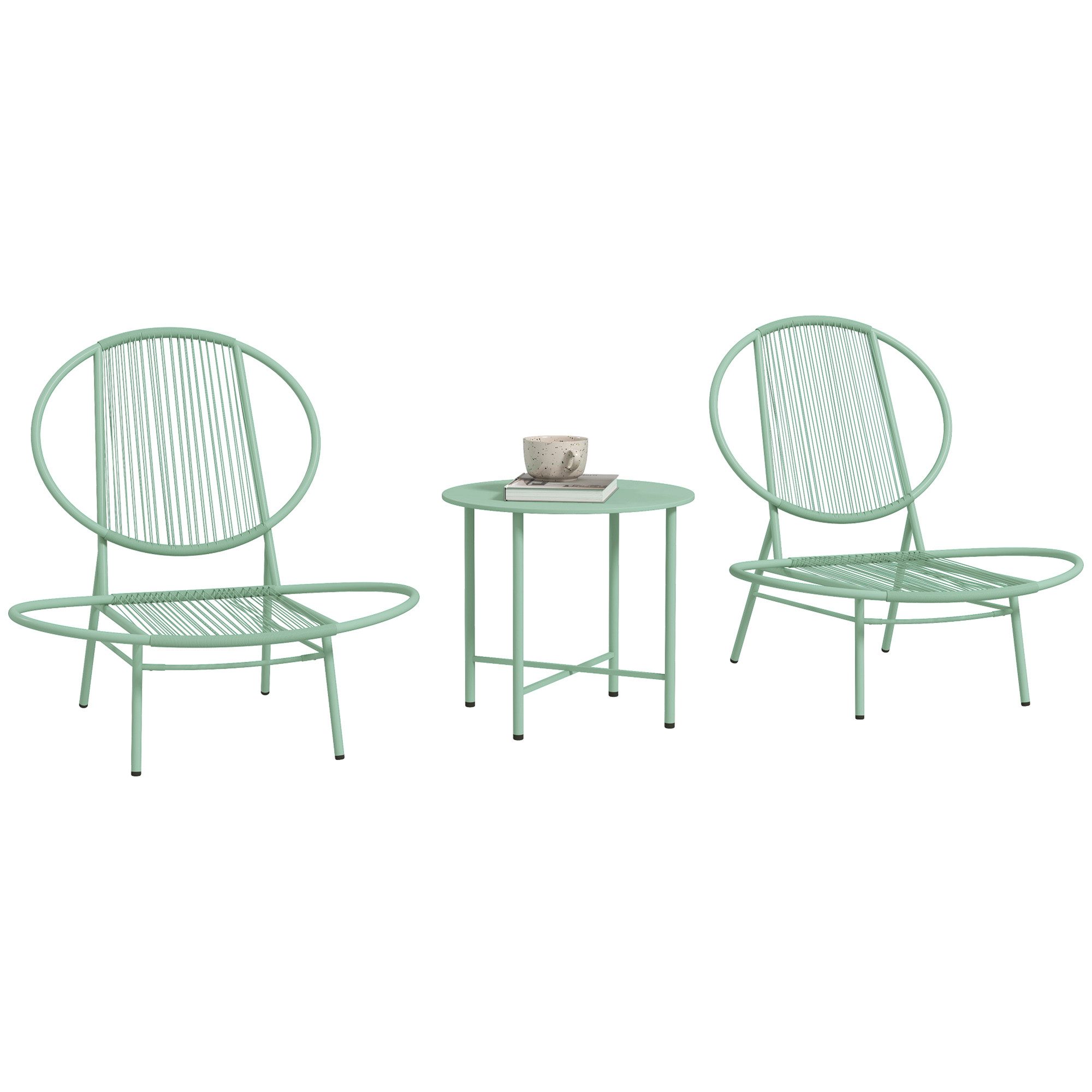 Outsunny Balkonset mit Bistrotisch, ergonomische muschelförmige günstig online kaufen