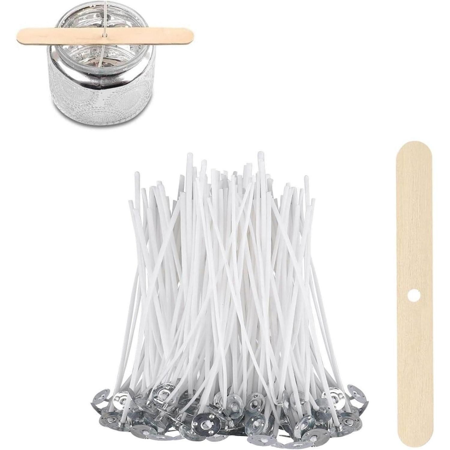 LuxusKollektion Duftkerze Kerzendochte 100 8cm Bio 100 x Kerzendochte 8cm mit Dochthalter