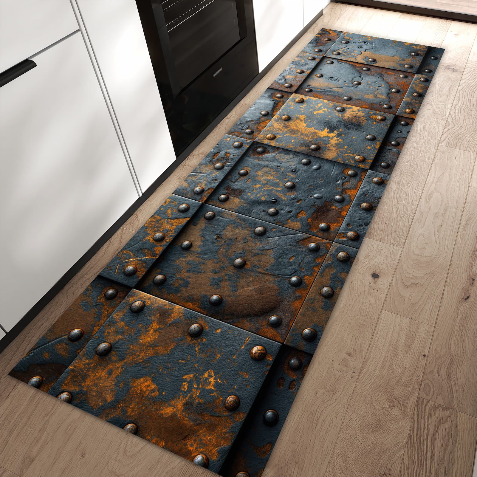 Primedeco Teppich Küchenteppich Eisenplatten Vintage PVC günstig online kaufen