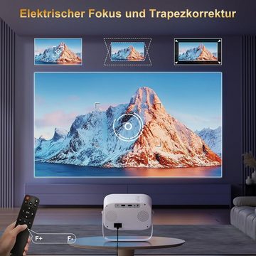 Eroshoo 360° Drehung Mini Bluetooth WiFi 1080P Full HD, Heimkino Portabler Projektor (1920x1080 px, Kompatibel mit iOS/HDMI USB/Fire Stick)