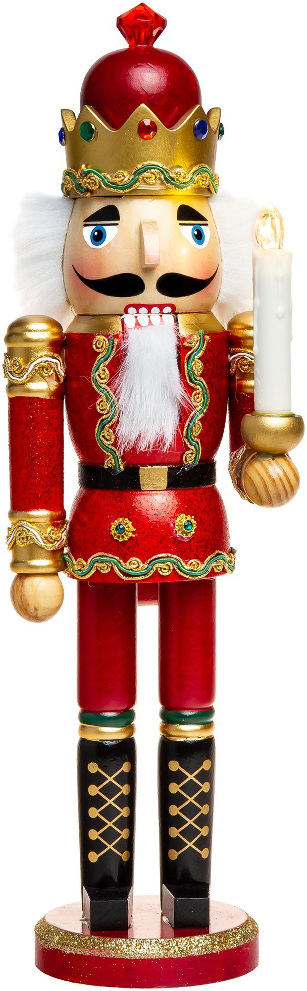 SIKORA Weihnachtsfigur NK-C XL Glitzer Deko Nussknacker aus Holz mit LED Ke günstig online kaufen