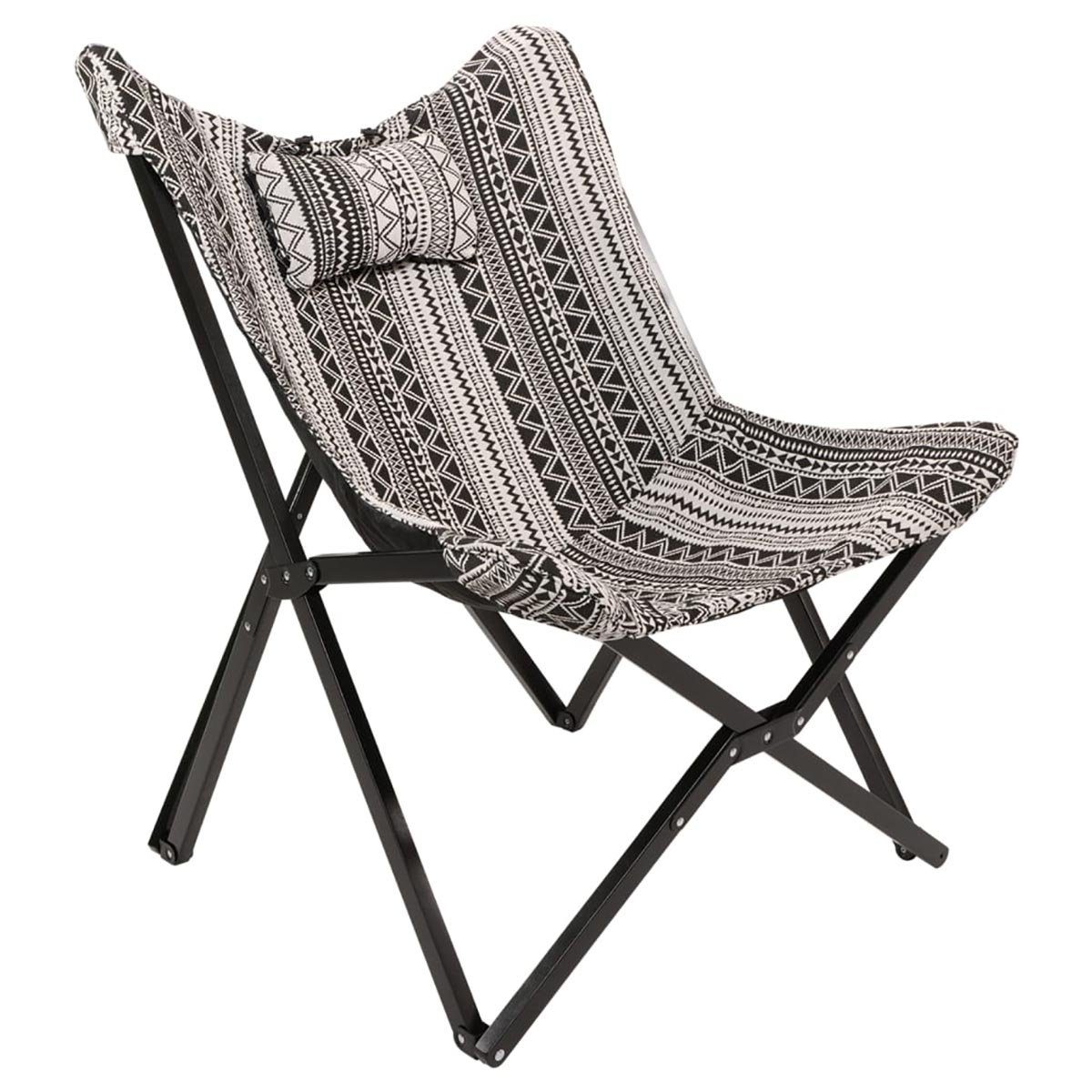 DOTMALL Chair Weiß Schwarz Lesli Living 70x81,5x98 „Aztec“ Butterfly und Stuhl cm