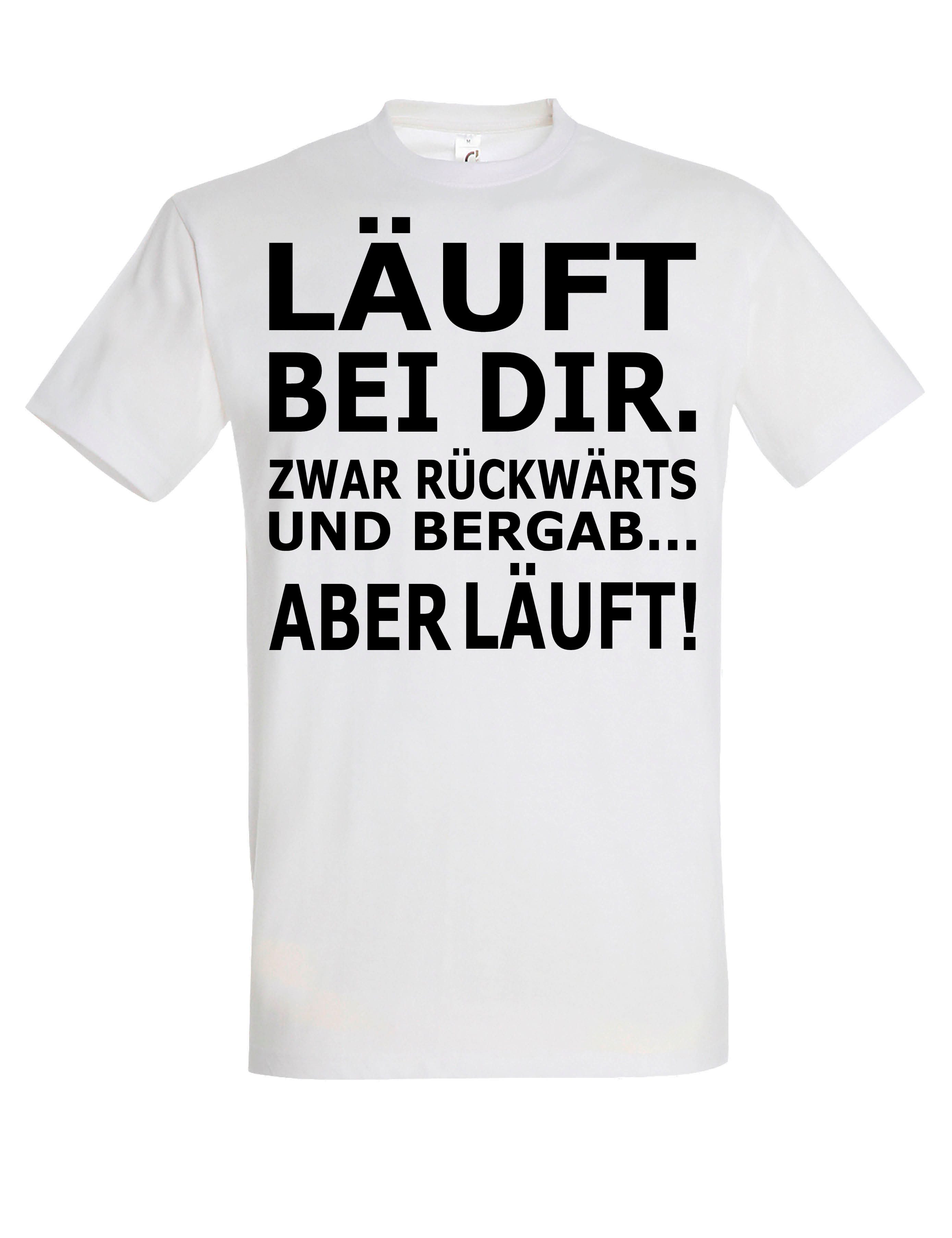 Print-Shirt Herren T-Shirt "Läuft bei dir" Fun-Print Lustig Geschenk Statement