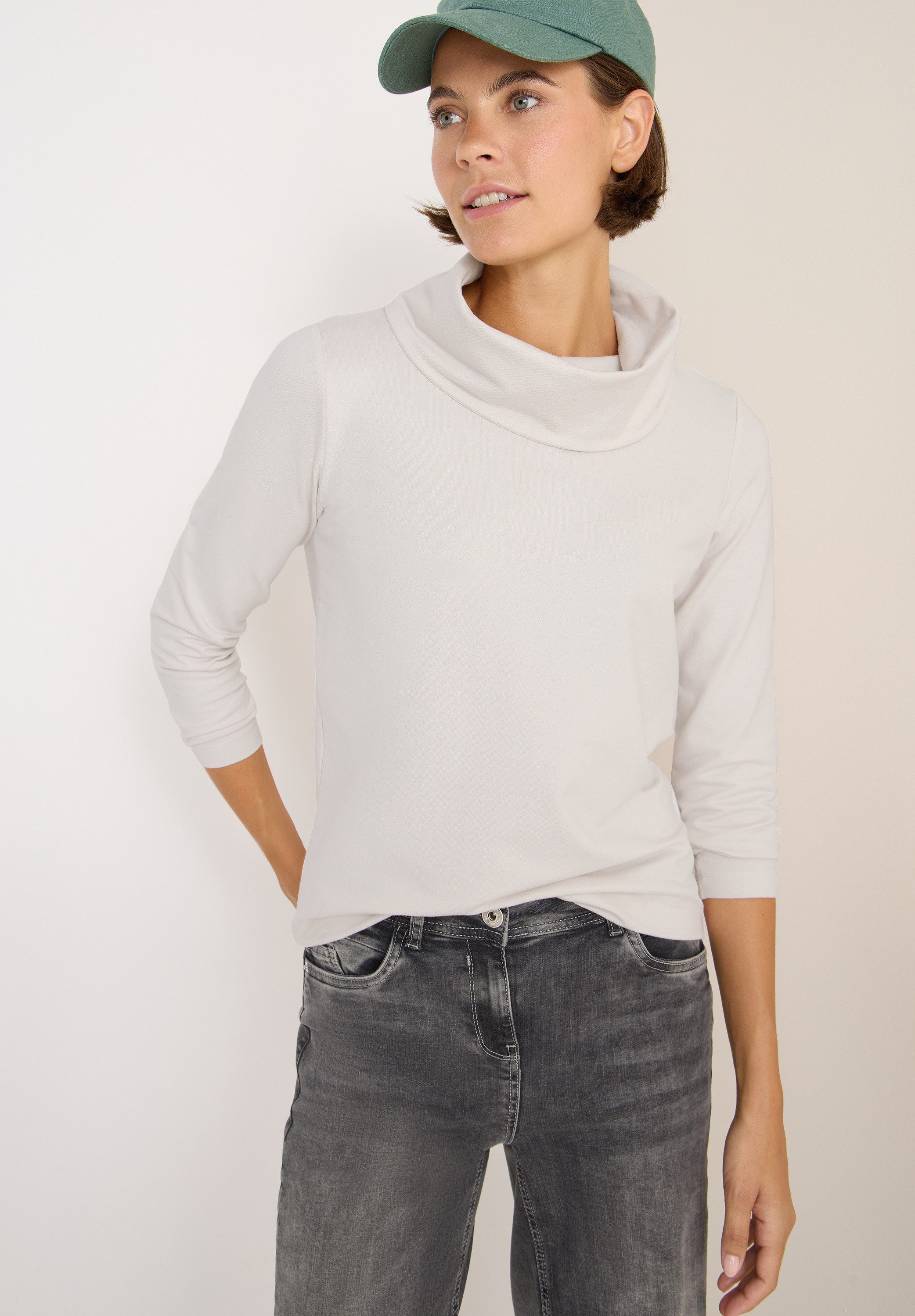 CECIL 3/4-Arm-Shirt mit großem Kragen
