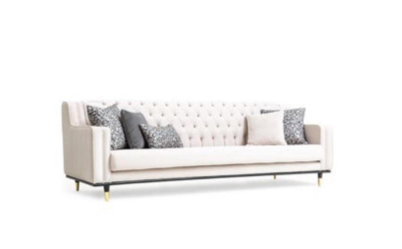 Couchen Möbel Sofa 3-Sitzer Dreisitzer Weiß Chesterfield JVmoebel Sofas Sitz 3 Luxus