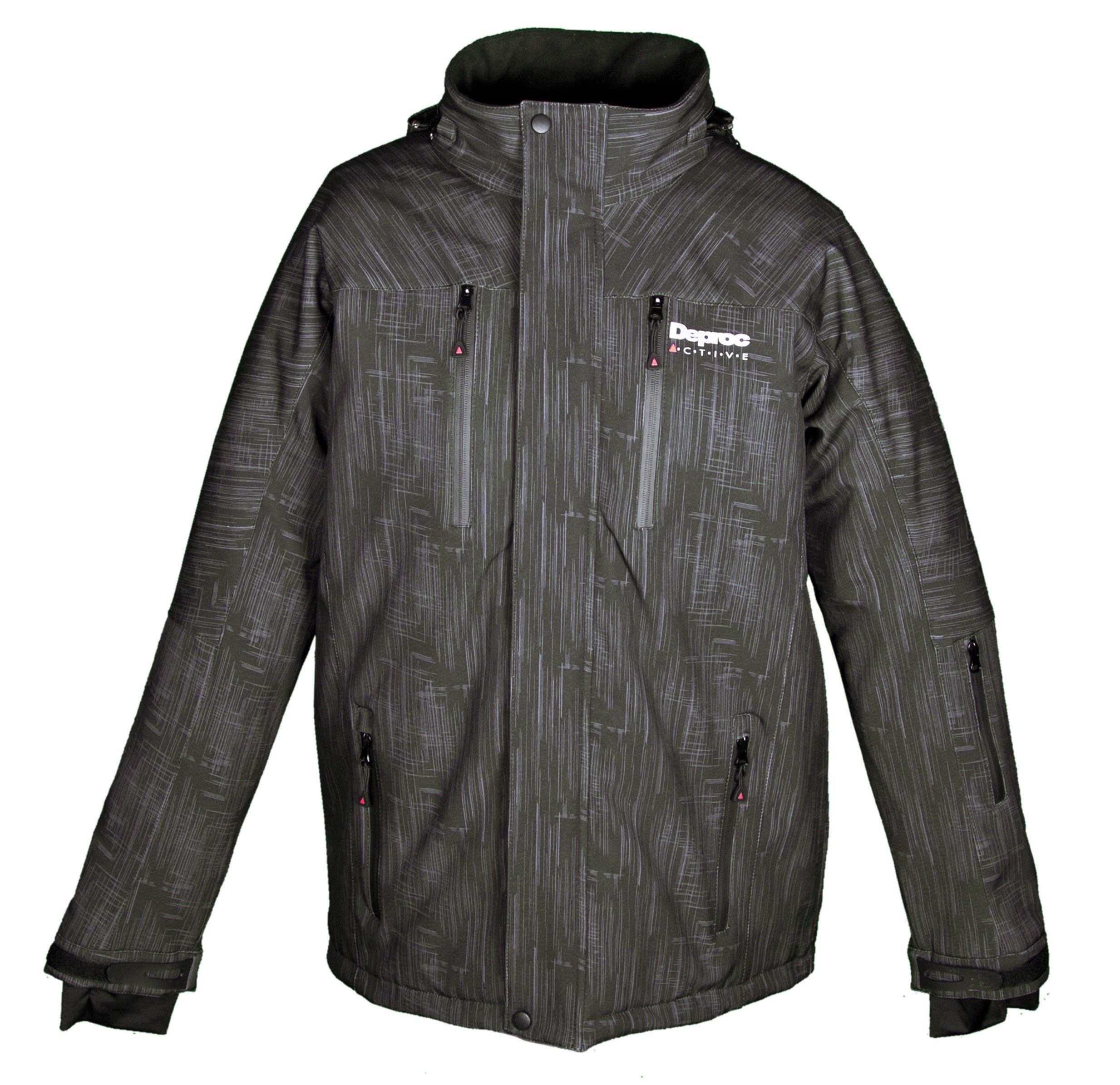 DEPROC Active Softshelljacke CHICOPEE NEW CS MEN mit abnehmbarer Kapuze, mit herausnehmbarem Schneefang black printed