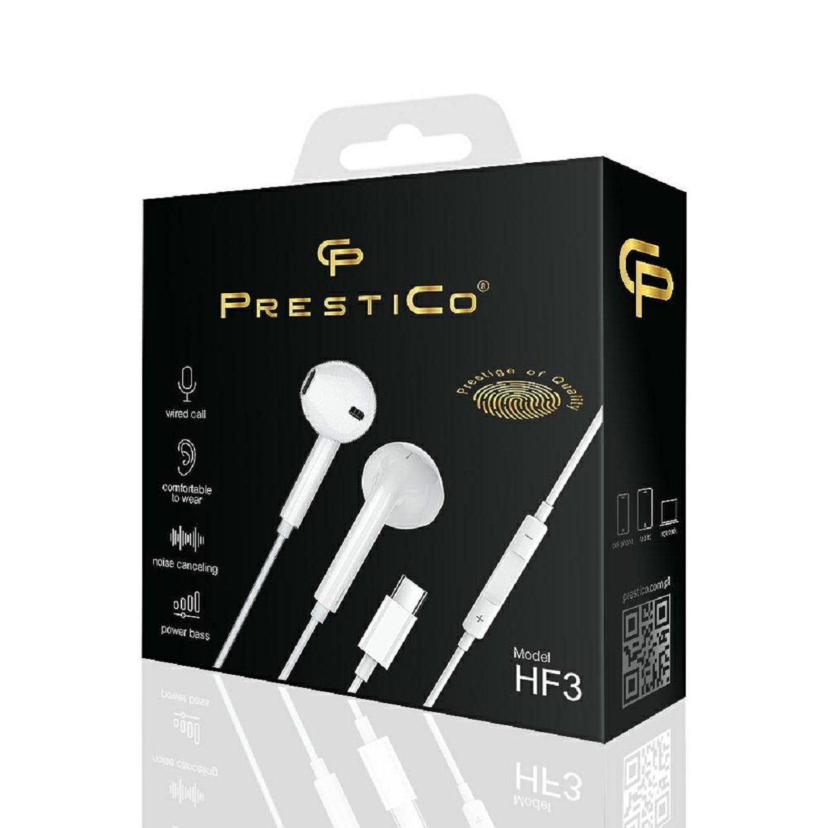 allen In-Ear-kopfhörer, USB Modellen, Weiß Fernbedienung mit mihrofon, Typ Universal, zu (Kabelgebunden, In-Ear-Kopfhörer PrestiCo Typ-C) HF3​ Kabe, Passen In-Ear C Kopfhörer und