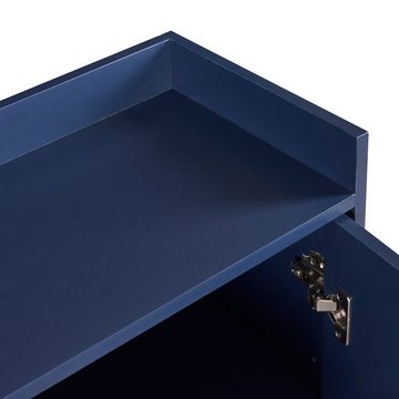WISHDOR Anrichte Küchenschrank, Modernes Sideboard im minimalistischen Stil 4-türiger (griffloser Buffetschrank für Esszimmer, Wohnzimmer, Küche)