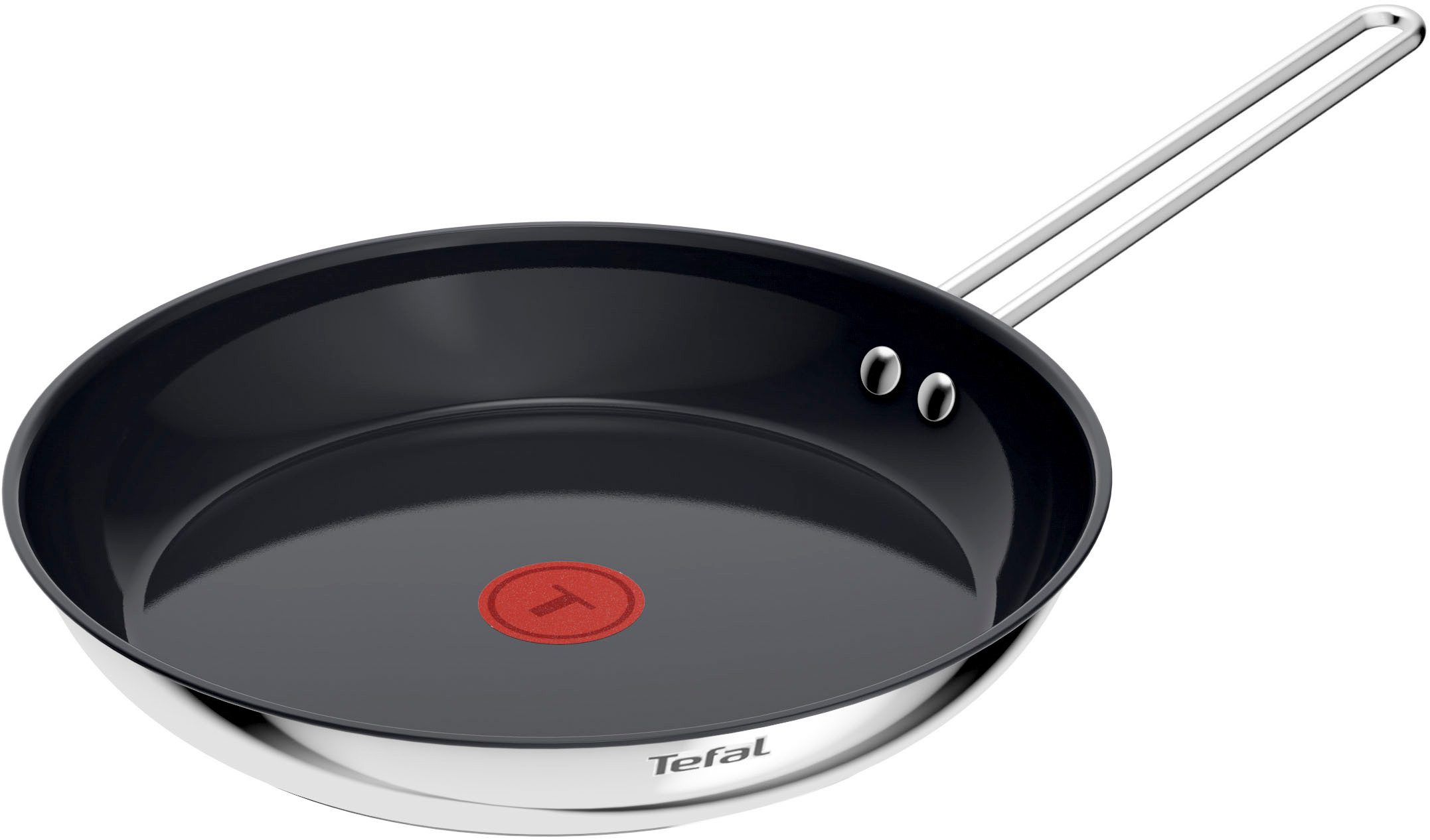 Tefal Bratpfanne Nordica, beschichtete Pfanne Induktion, Thermo-Signal-Technologie, Edelstahl, minimalistisches Design, robuster Griff, geeignet für alle Herdarten