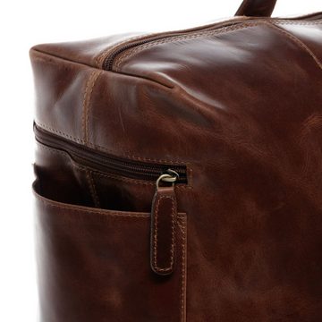 SID & VAIN Reisetasche Leder Weekender Unisex BRISTOL, Echtleder Reisegepäck für Damen & Herren, Sporttasche XL braun-cognac