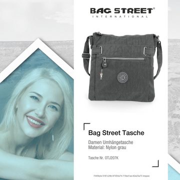 BAG STREET Umhängetasche Bag Street Damenhandtasche Umhängetasche (Umhängetasche), Umhängetasche Nylon, grau ca. 26cm x ca. 27cm
