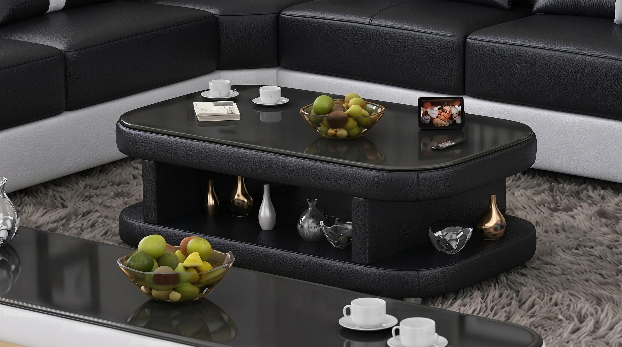 JVmoebel Couchtisch Couchtisch Modern Beige Schwarz Braun Hochglanz Elegant Wohnzimmer * (1-St), Made in Europa