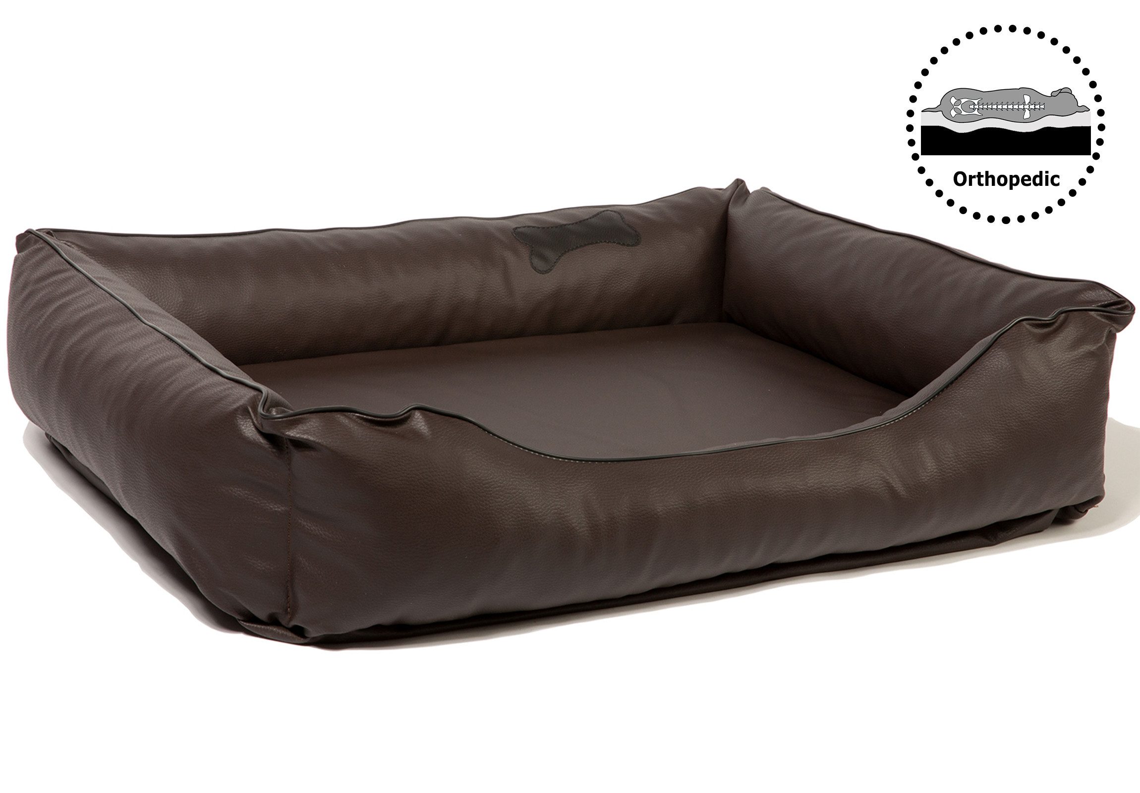 CopcoPet Tierbett Paco Hundebett Braun L - 90 x 70 cm Visco (orthopädisch) günstig online kaufen