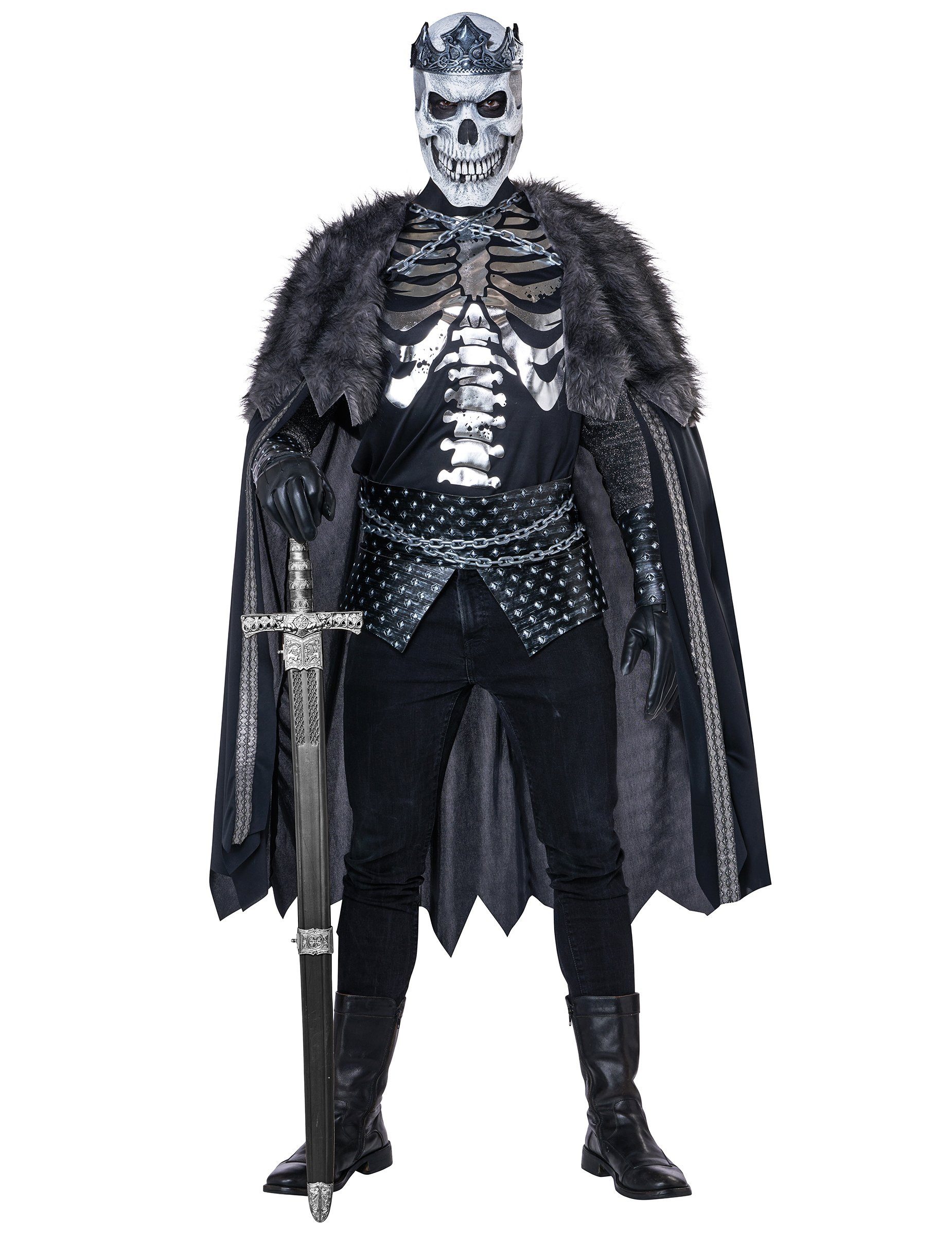 California Costumes Monster-Kostüm König der Toten - Deluxe Skelett-König Kostüm - Erwachsene