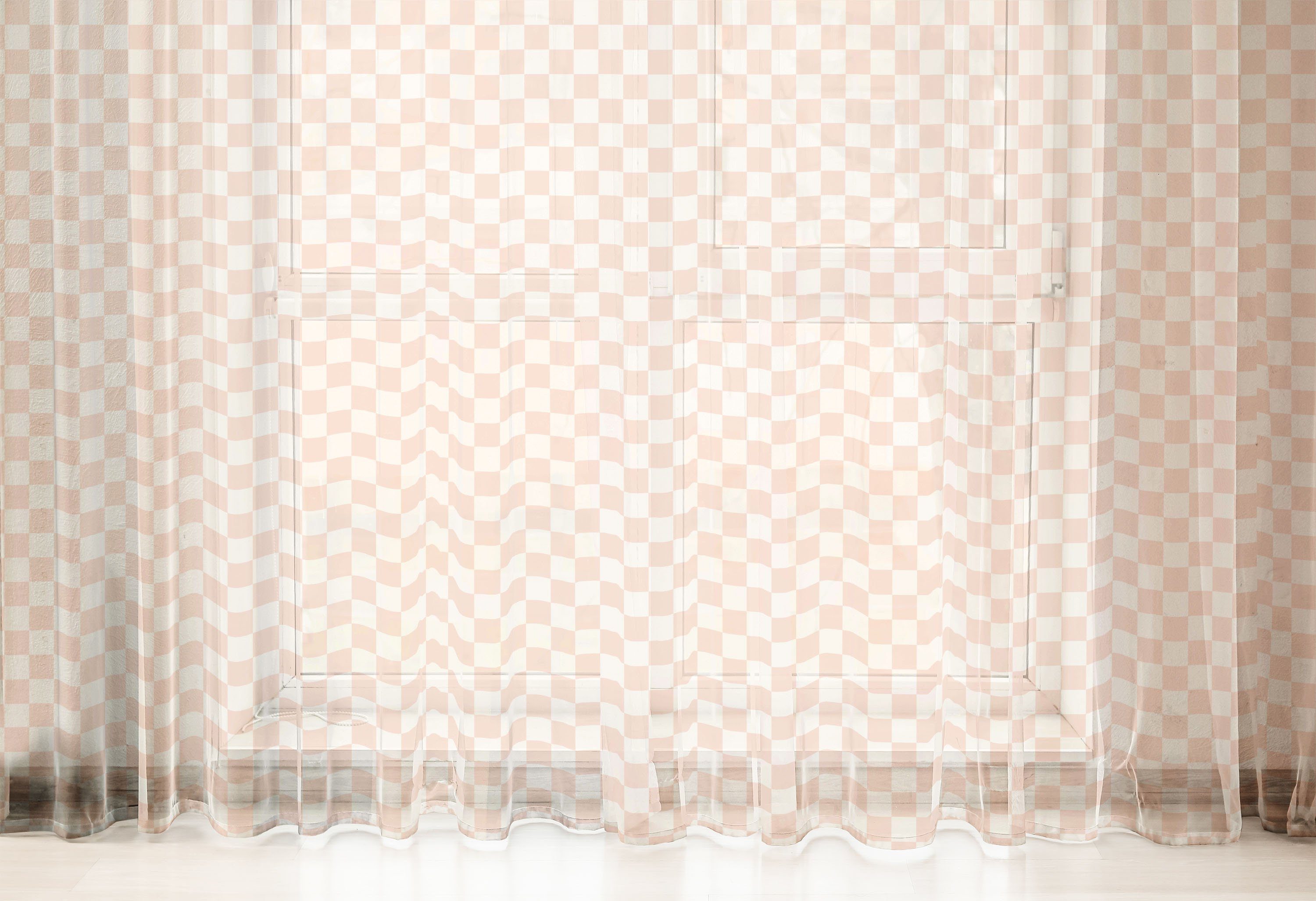 Gardine schiere 2 Abakuhaus, Geometrisch Drapierung für Hochzeit Moderne Quadrate rosa Party Panels