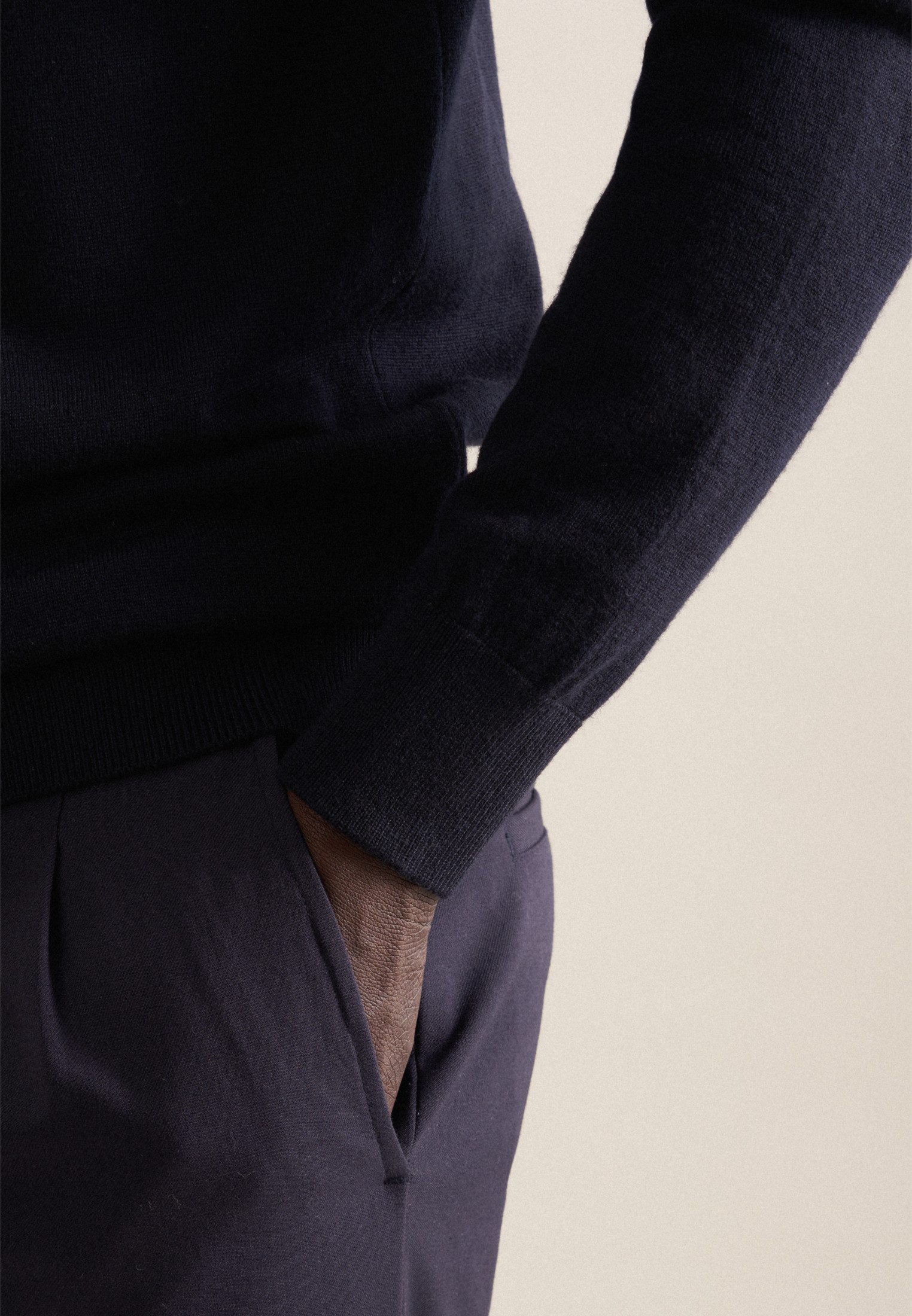 seidensticker Pullunder Schwarze Rose 1/1 V-Neck Uni