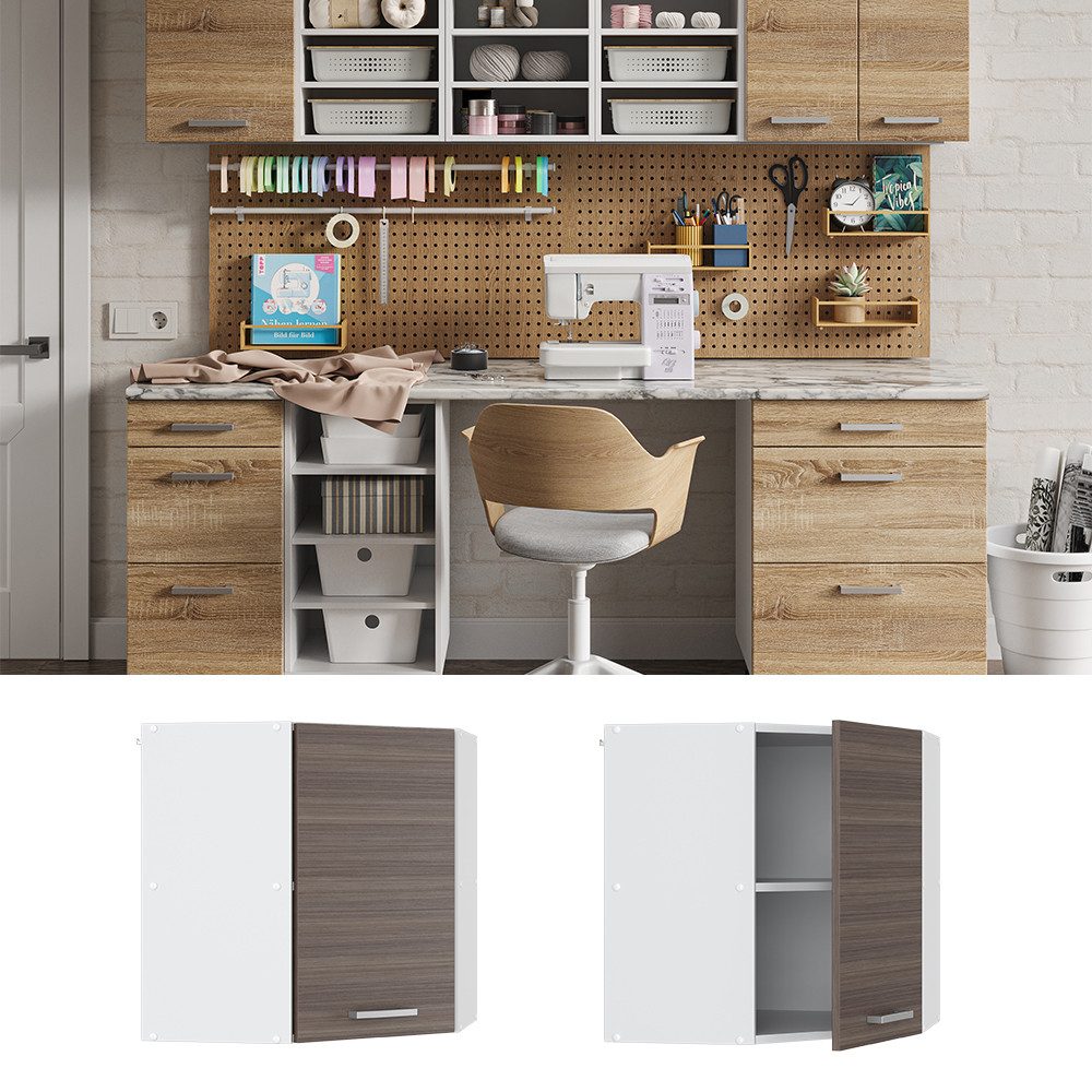 Vicco Schranksystem R-Line, Grau/Weiß, 57 cm günstig online kaufen