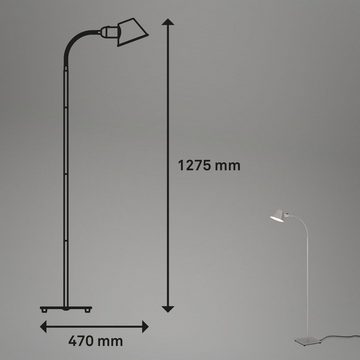 Briloner Leuchten Stehlampe 1407-014, ohne Leuchtmittel, metall/chrom-matt, retro, schwenkbar, exkl. 1x E27 max. 10 W