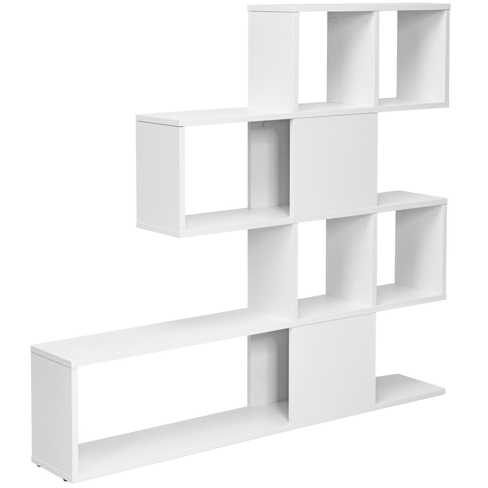 COSTWAY Bücherregal, 5 Etagen Raumteiler, Holz, freistehend, Weiß günstig online kaufen