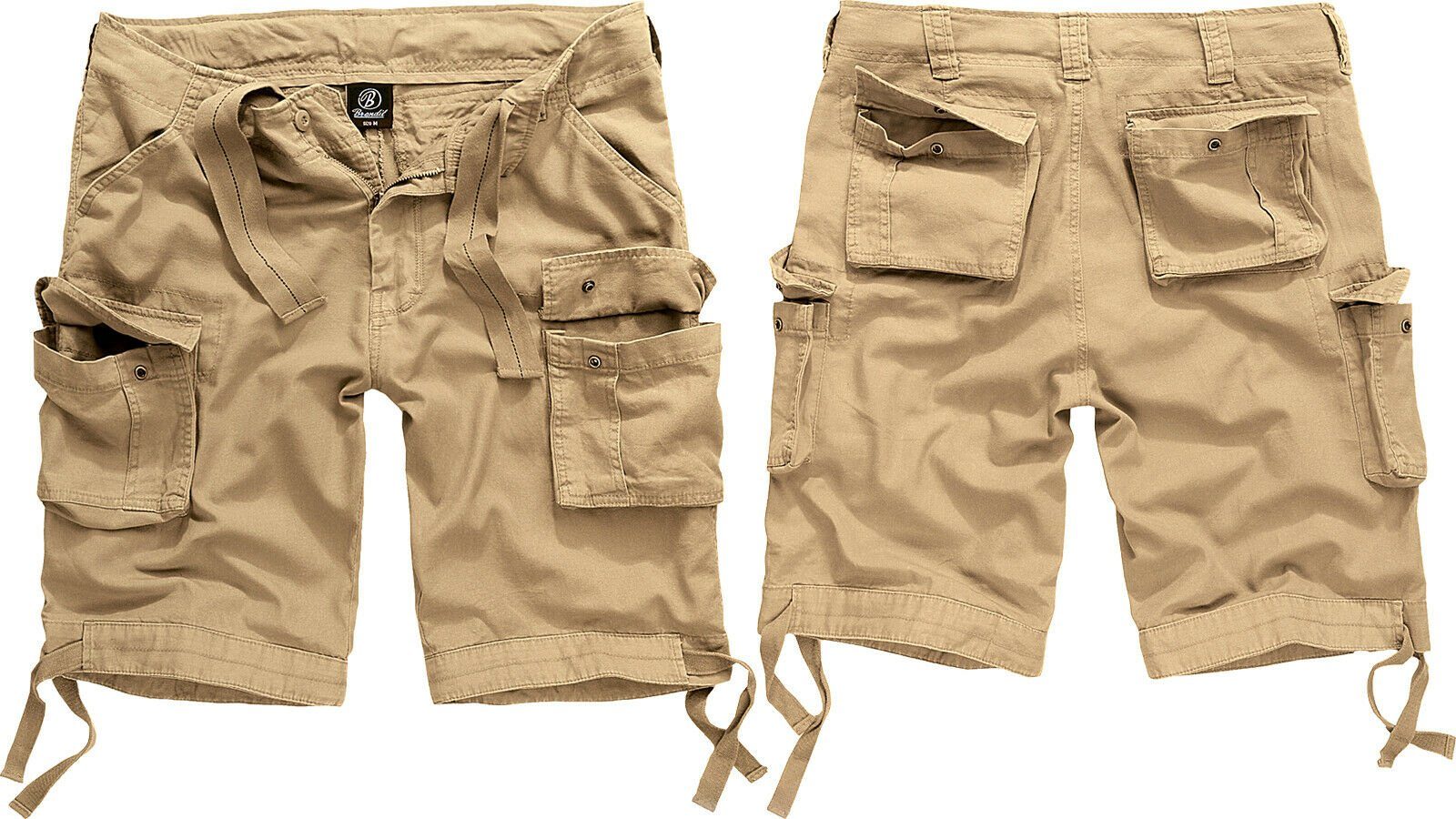 Sommer Short Cargohose Beige Kurze Cargo Brandit Hose BW Shorts Bermuda Army Herren Knielang