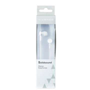Vivanco Smartphone-Headset (In-Ear Kopfhörer, Stereo extra Bass, Weiß, 1,2m Kabellänge)
