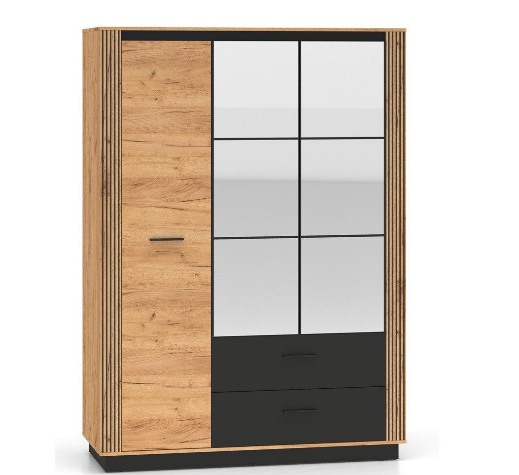 Kleiderschrank URSO 02 dreitüriger Spiegelschrank Drehtürenschrank 210x150