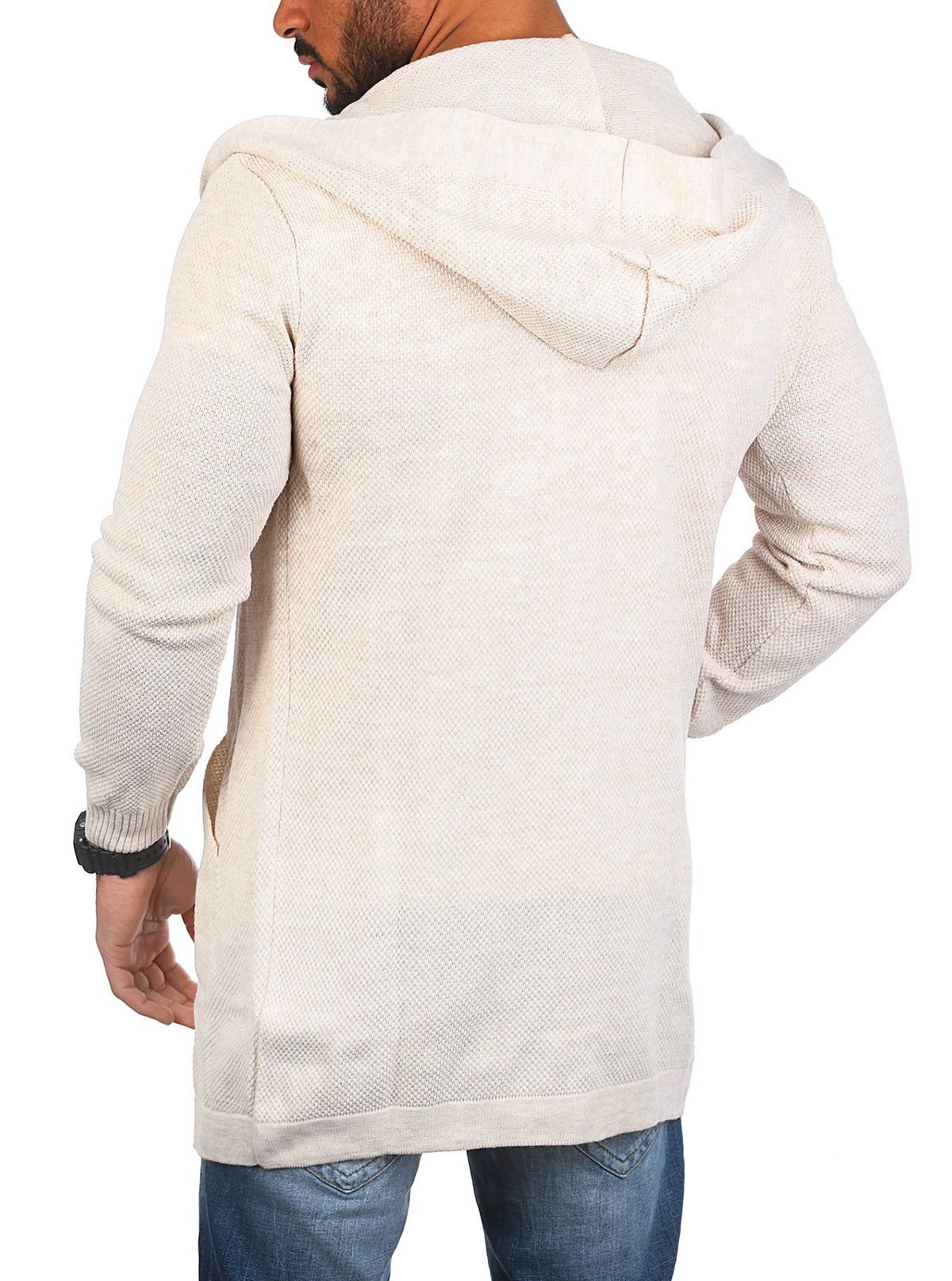 CARISMA Cardigan Herren leichte Herren Feinstrick Weste Strickjacke lange Passform 7717 in Unifarbe – Bild 5 von 5