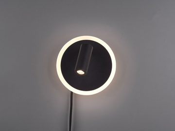 meineWunschleuchte LED Leselampe, LED fest integriert, Warmweiß, 2er Set innen mit Stecker und Schalter Leselampe schwenkbar Bett Ø15cm