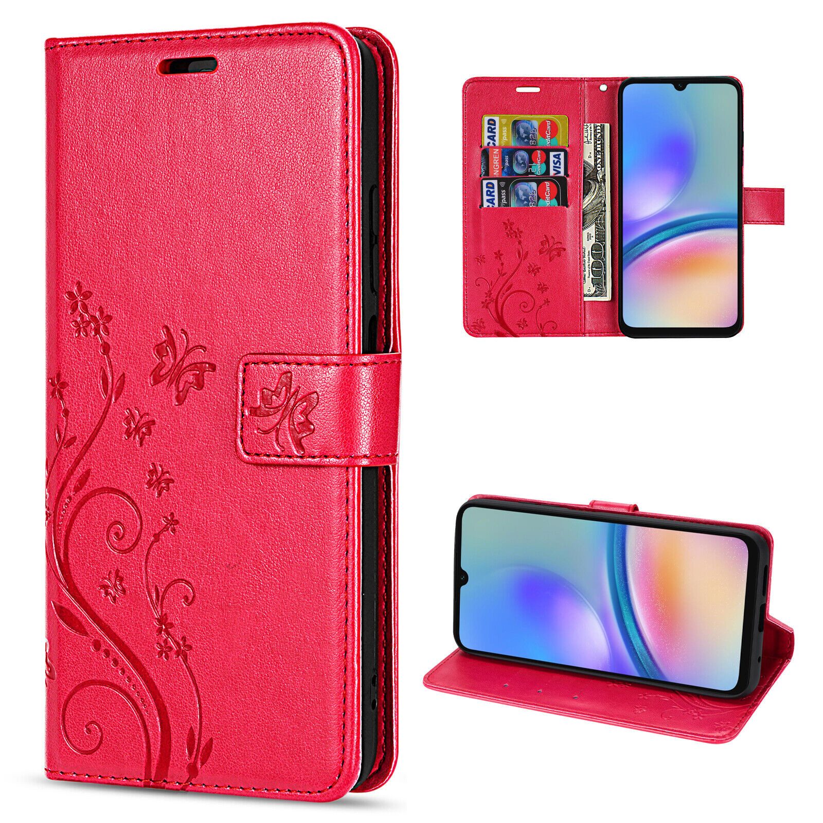 betterfon Handyhülle Handytasche für Samsung Galaxy A05s Klapphülle, Bookstyle-Hülle: Magnetverschluss 3 Kartenfächer & Standfunktion