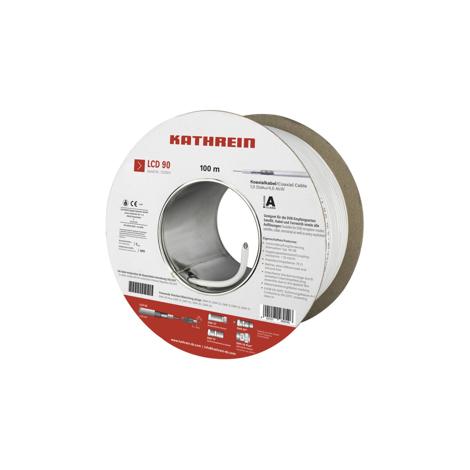 Kathrein Kathrein Koaxialkabel 90 dB, A LCD 90/100m Eca 100 Stk SAT-Kabel