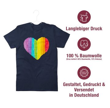 Shirtracer T-Shirt Regenbogen Herz LGBT Kleidung