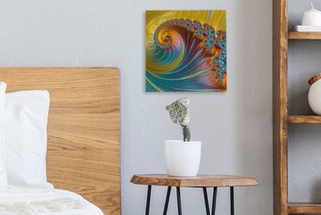 OneMillionCanvasses® Leinwandbild Abstrakt - Muschel - Farbe, (1 St), Leinwand Bilder für Wohnzimmer Schlafzimmer