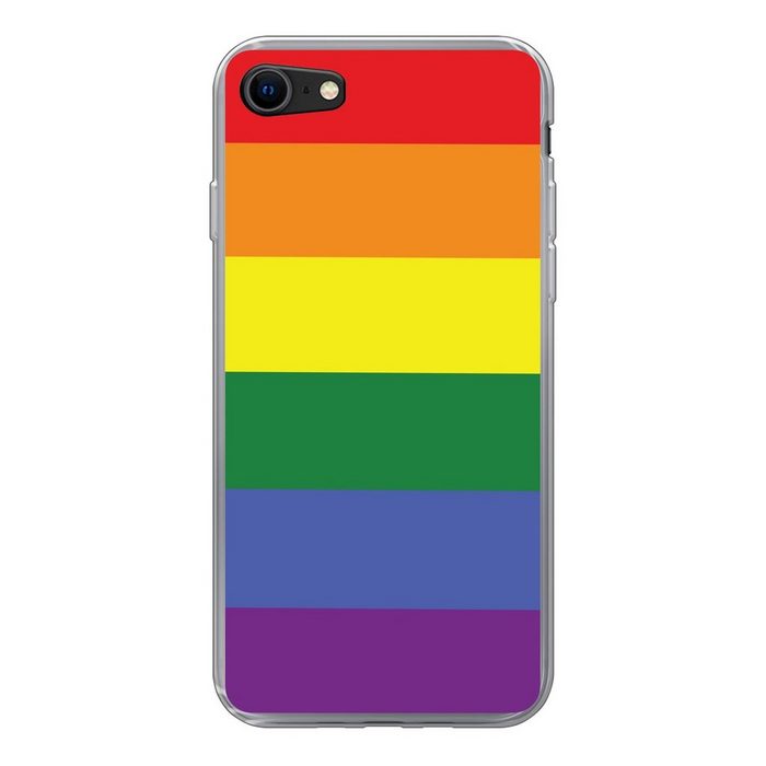 MuchoWow Handyhülle Regenbogen - Stolz - Regenbogenfahne Handyhülle Apple iPhone 8 Smartphone-Bumper Print Handy Schutzhülle