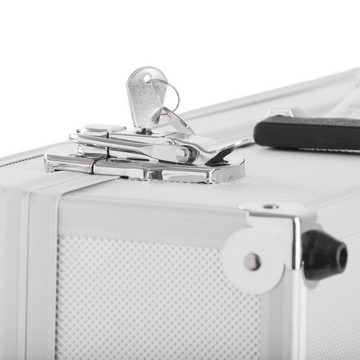 BRUBAKER Koffer Transportkoffer aus Aluminium - Fotokoffer mit Schaumstoff, keine Rollen, Abschließbarer Schutzkoffer Alukoffer für Kameras, Equipment, Werkzeug