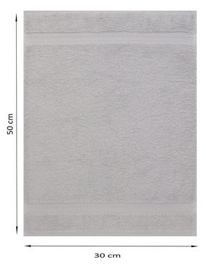 Betz Gästehandtücher 20 Stück Gästehandtücher Premium 100% Baumwolle Gästetuch-Set 30x50 cm Farbe silbergrau, 100% Baumwolle