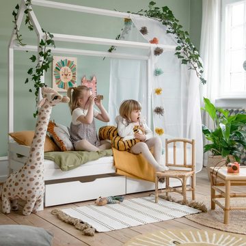 Hoppekids Kinderbett ECO Dream, Hausbett mit Dach wahlweise mit Rausfallschutz