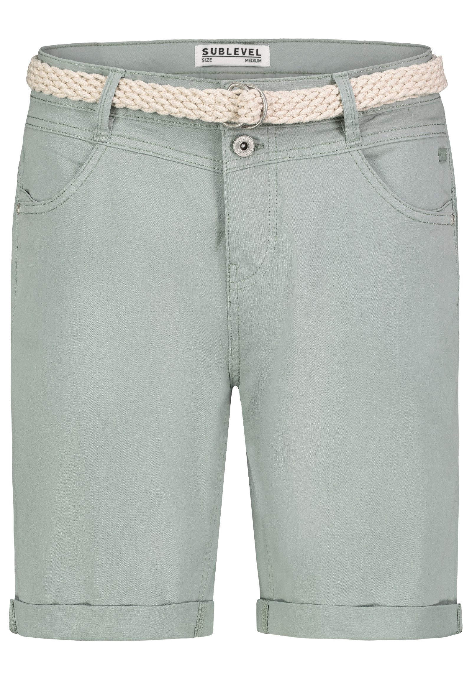 SUBLEVEL Bermudas Kurzes Design mit Flechtgürtel günstig online kaufen