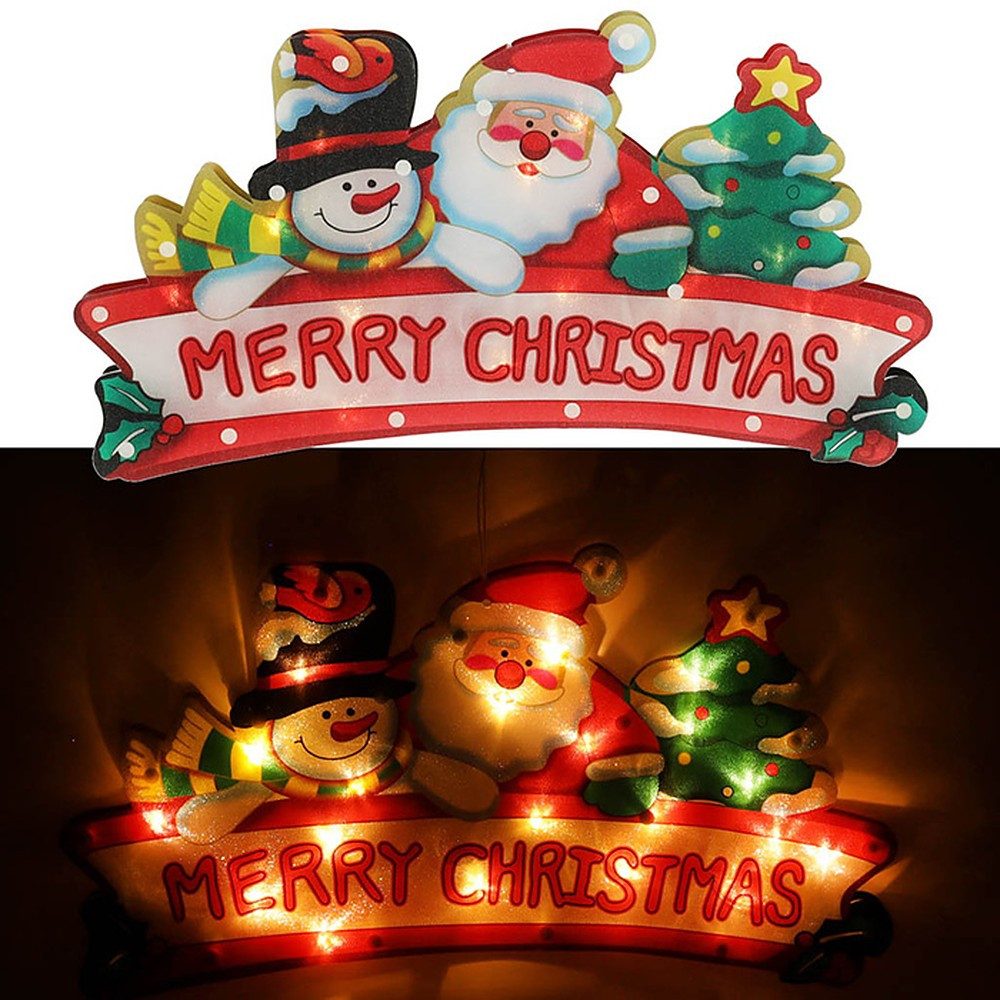 Ikonka LED Fensterbild Weihnachtsbeleuchtung Fensterdekoration Saugnapfleuchte, LED, warmweiß, LED-Licht, Saugnapf, Batteriebetrieb, 45 cm