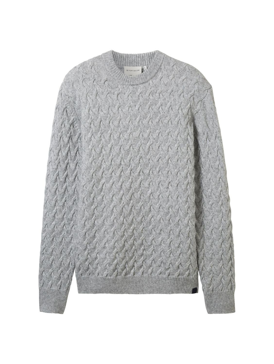 TOM TAILOR Strickpullover COSY CABLE KNIT mit Wolle