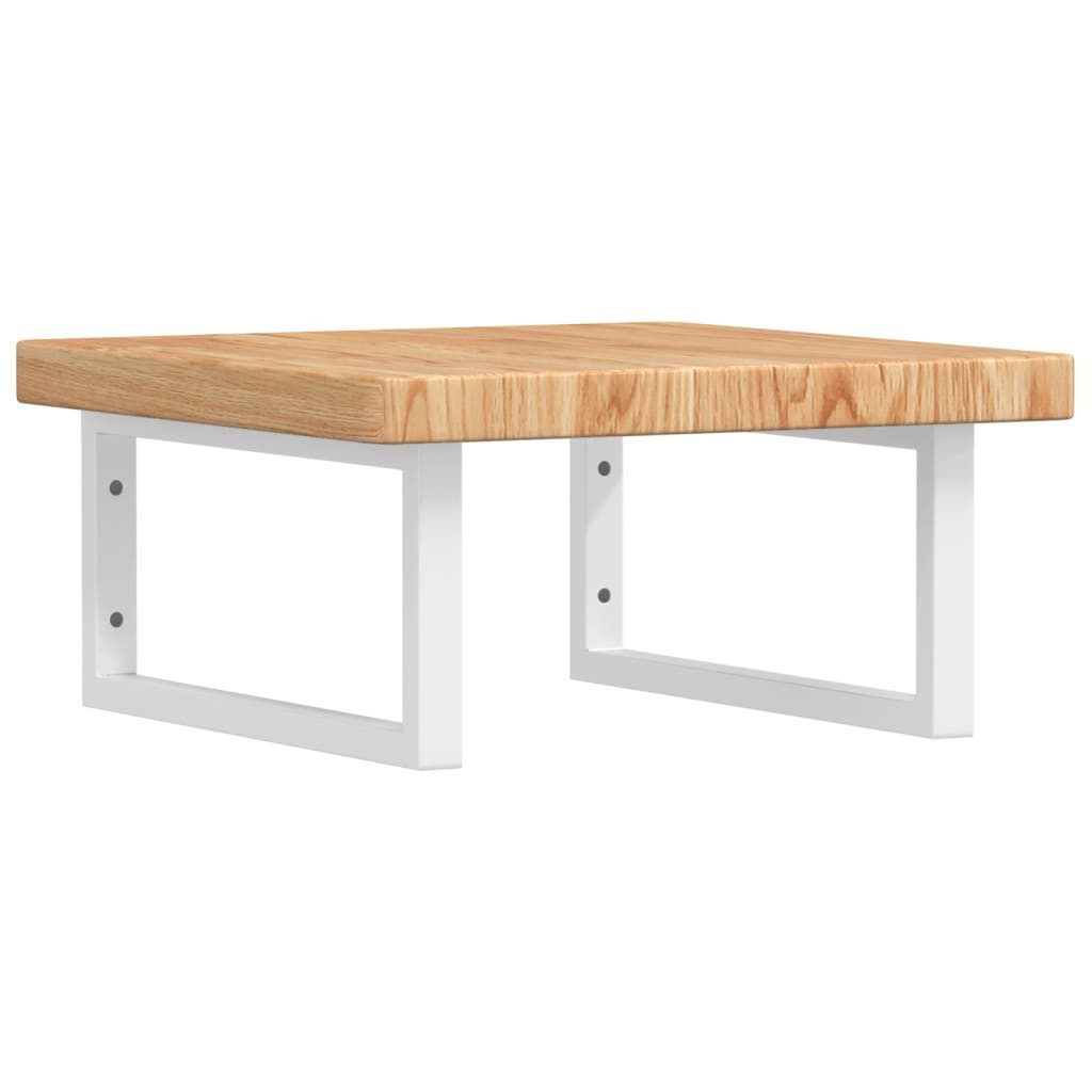 vidaXL Badezimmerspiegelschrank Waschtischplatte mit Halterung Stahl und Massivholz Eiche (1-St)