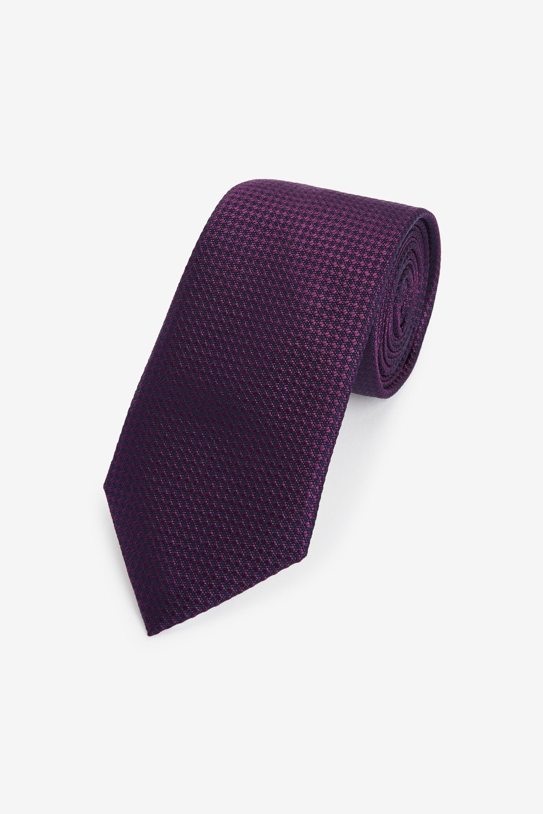 Krawatte Strukturierte Signature Seidenkrawatte Next (1-St) Purple