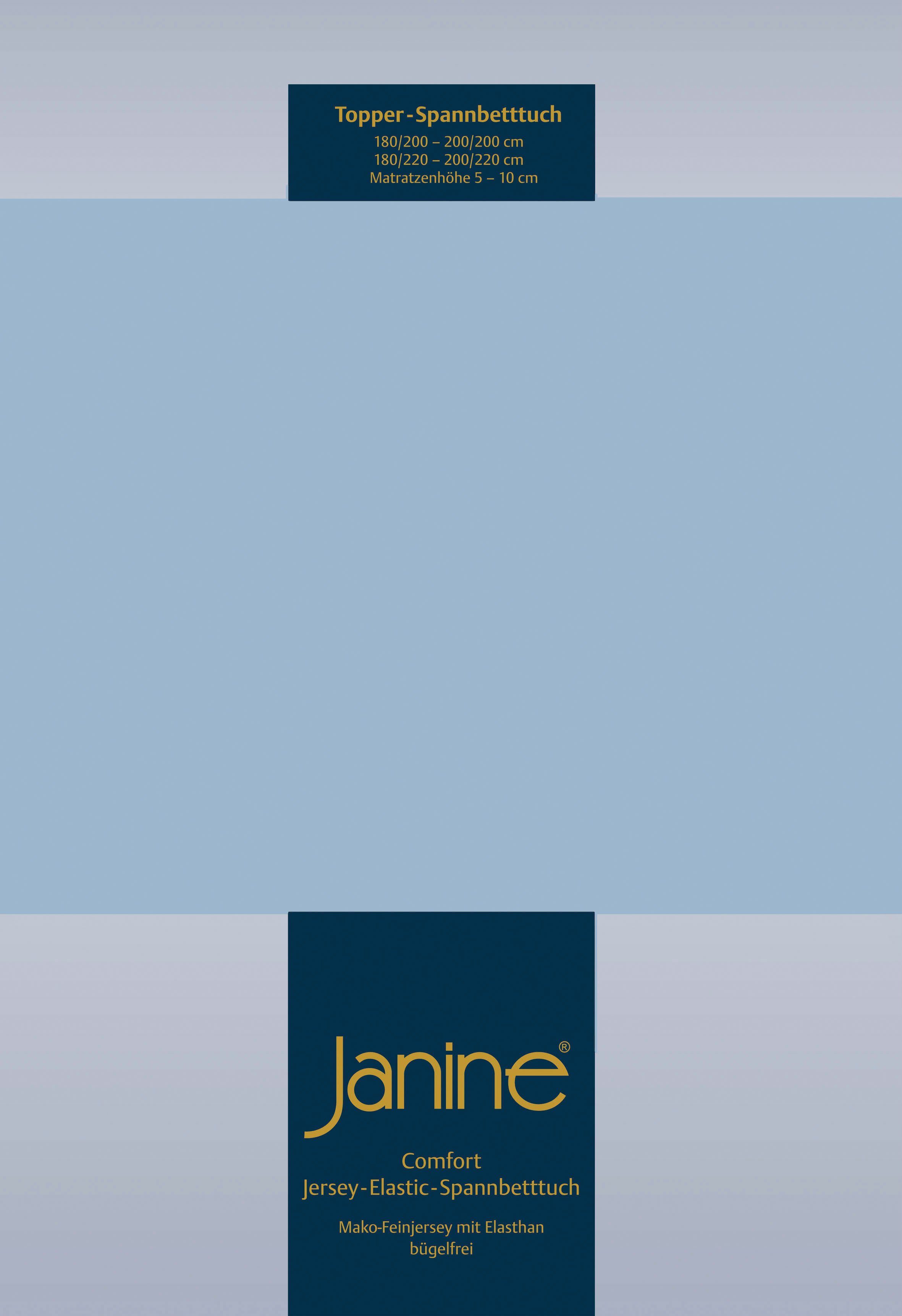 Jersey-Elasthan, rundum, Gummizug: perlblau Spannbettlaken (1 5001, Stück), mit Rundumgummizug TOPPER Janine,