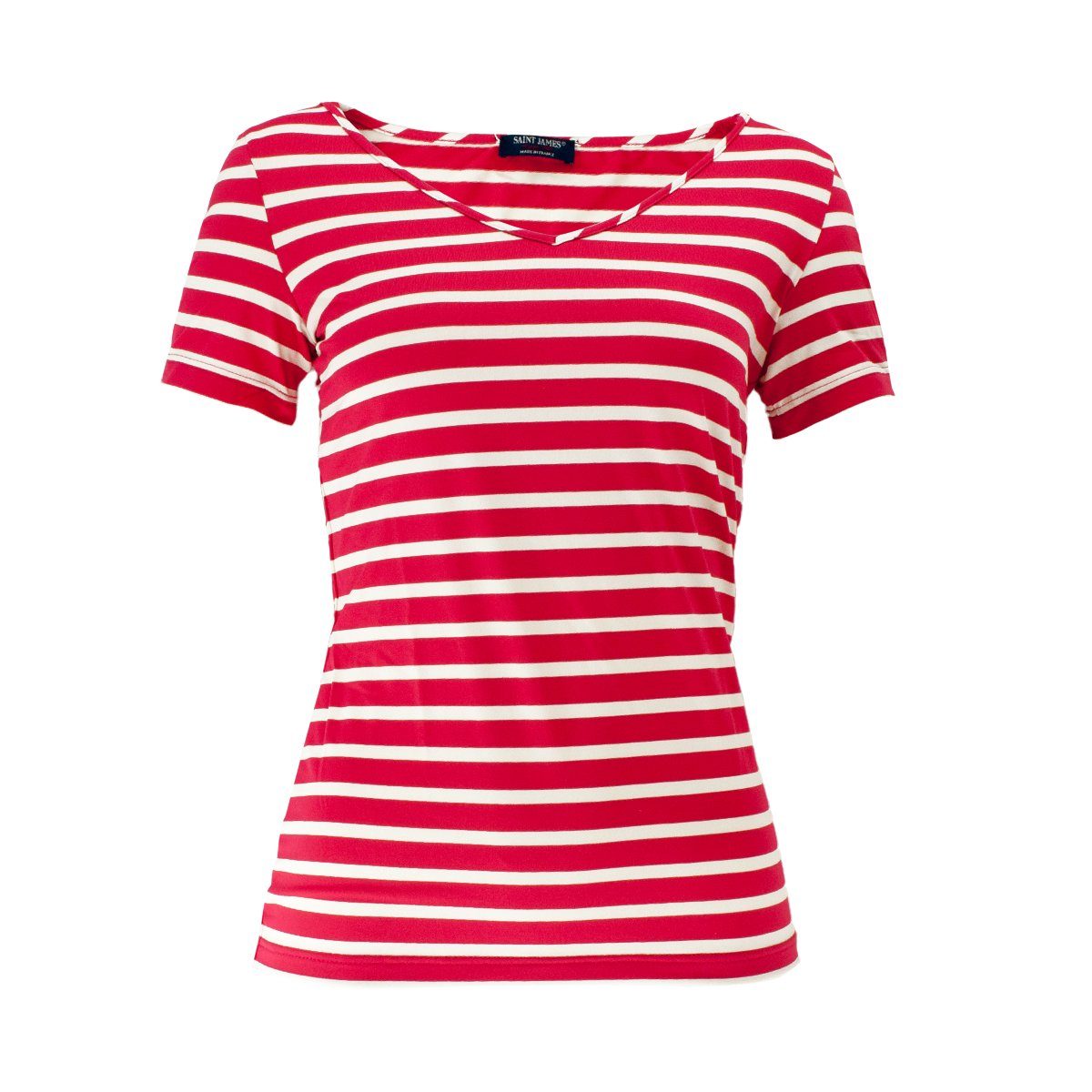 Saint James T-Shirt 8311 Streifenshirt Aviso mit V-Ausschnitt