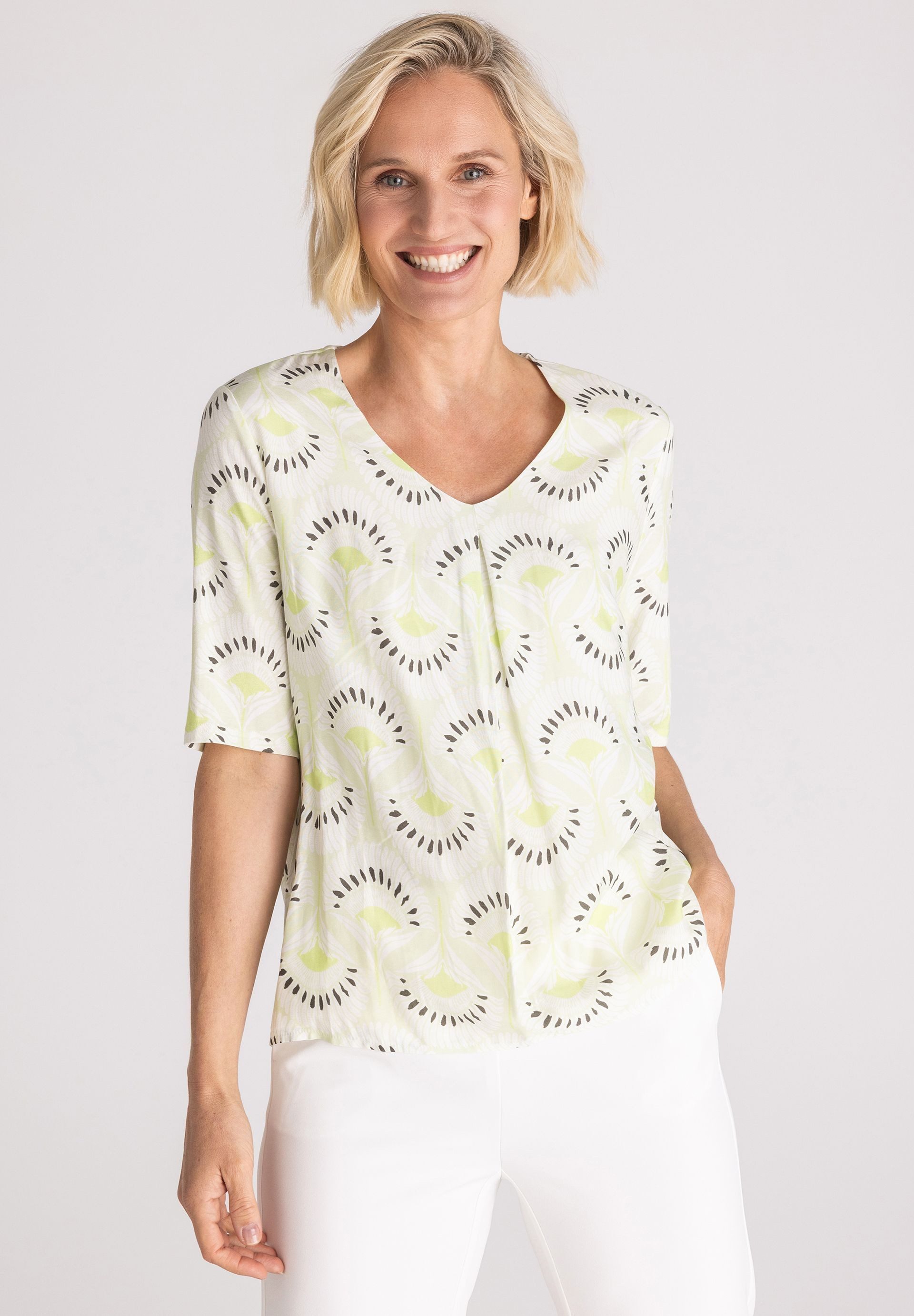 FRANK WALDER Blusenshirt mit grafischem Muster