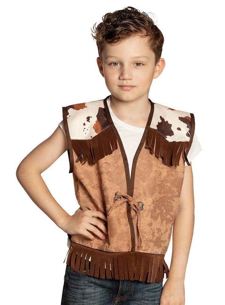 Boland Cowboy-Kostüm Cowboyweste - mit Fransen Fasching Karneval Kostüm, Wildwest-Weste für Westernhelden