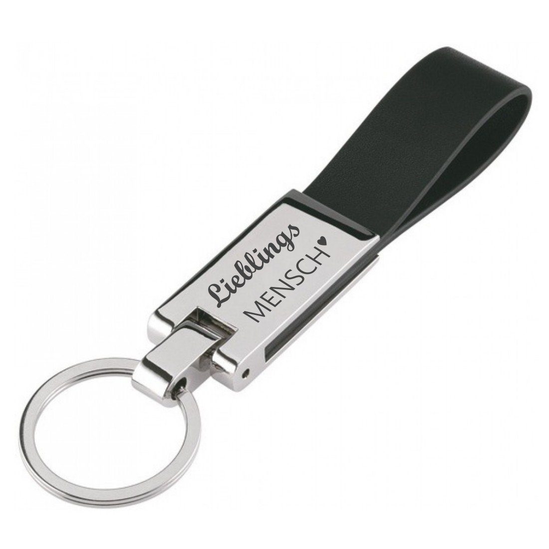 LIEBLINGSMENSCH Schlüsselanhänger Lieblings Mensch mit Lederschlaufe - tolles Geschenk (Schlüsselanhänger mit Gravur, inklusive Schlüsselring), Robuste und filigrane Lasergravur mehr